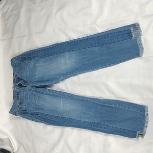 Loft Blue Denim Jeans Modern Skinny Frayed Distressed Hem Jeans Womens Size 26